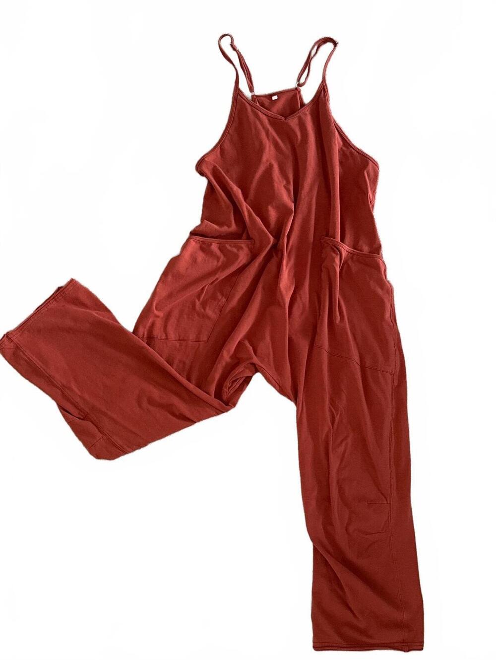 Cotton Romper, Oversized, Rust colored, Size Medium